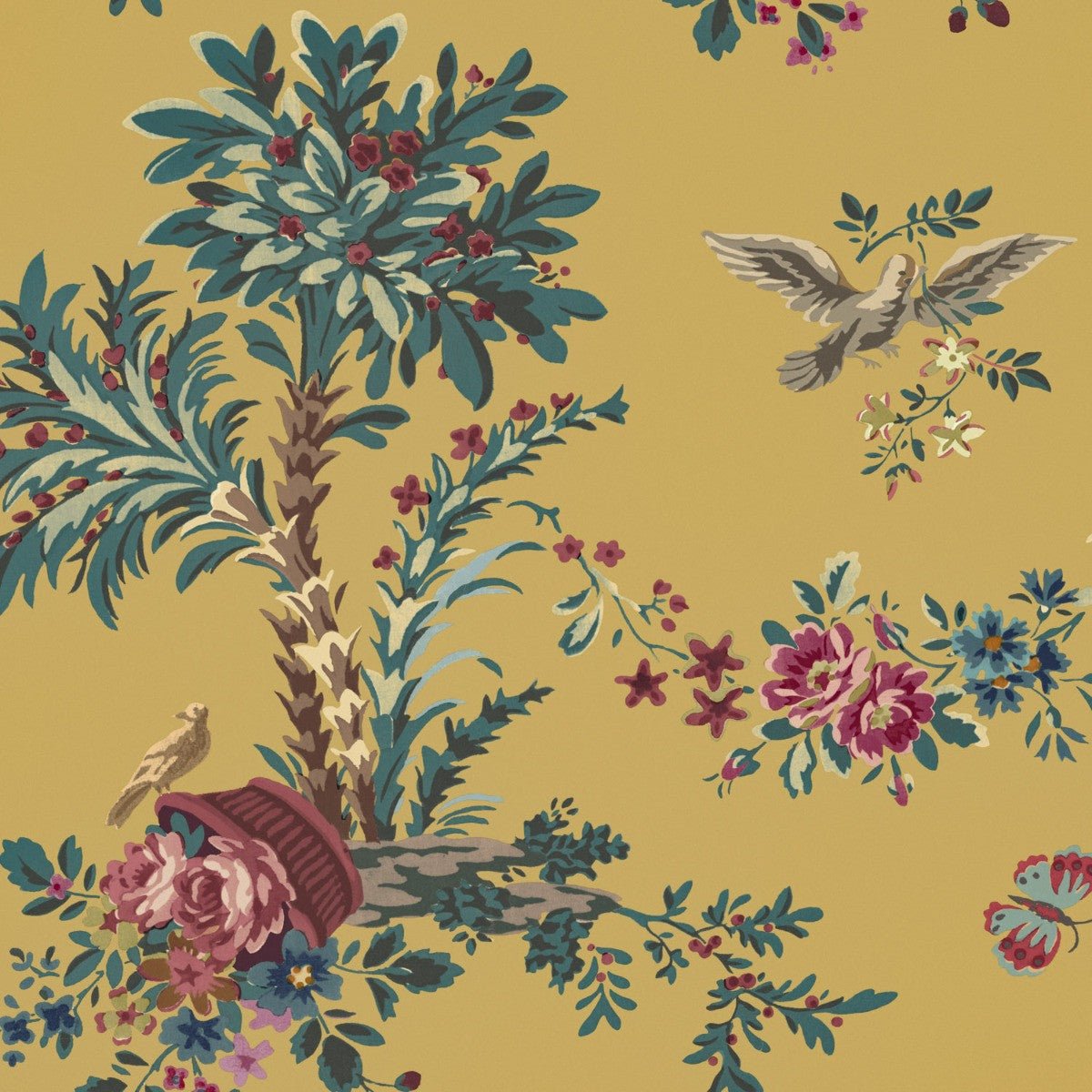 Jardin Provence Wallpaper - Ochre - Warner House - Premier Wallcovering