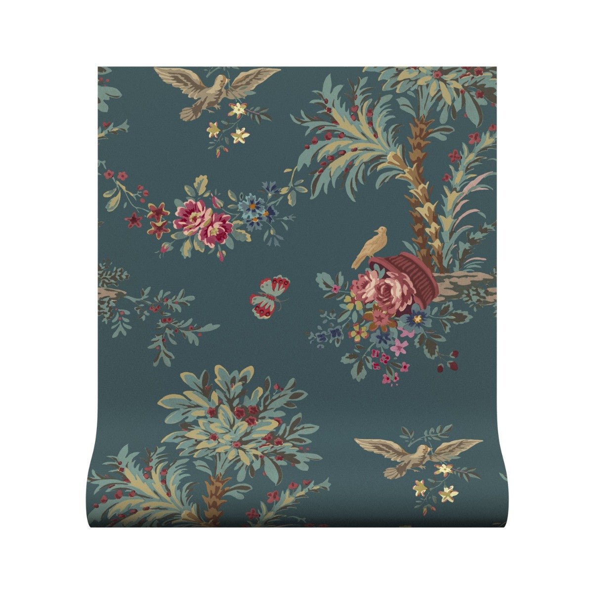 Jardin Provence Wallpaper - Teal - Warner House - Premier Wallcovering