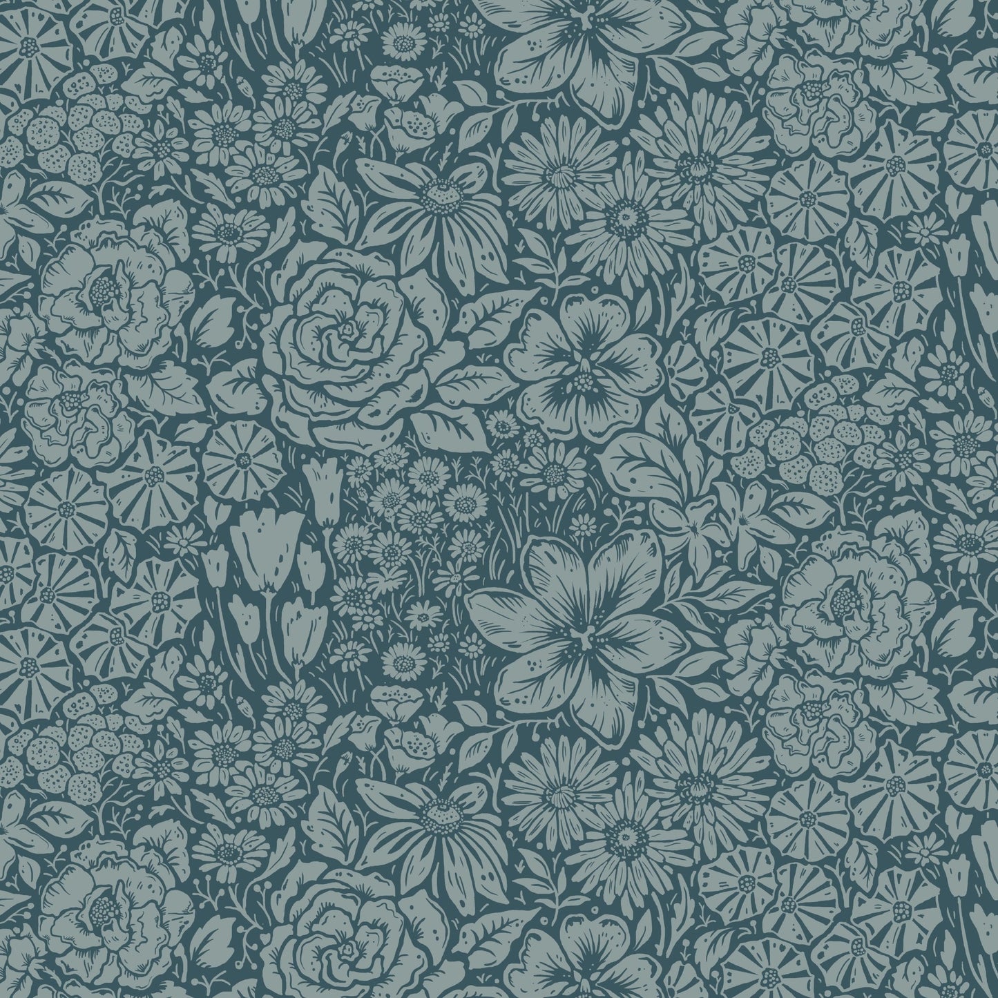 Jardin Wallpaper - Steel Blue - Wear The Walls - JASB8076U52 - Premier Wallcovering