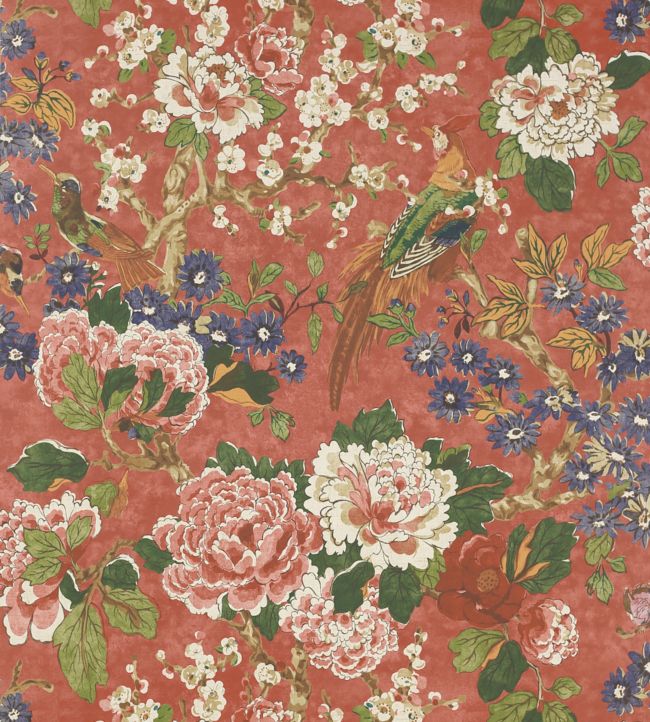 Jardine Wallpaper - Red - Colefax & Fowler - W7003/04 - Premier Wallcovering