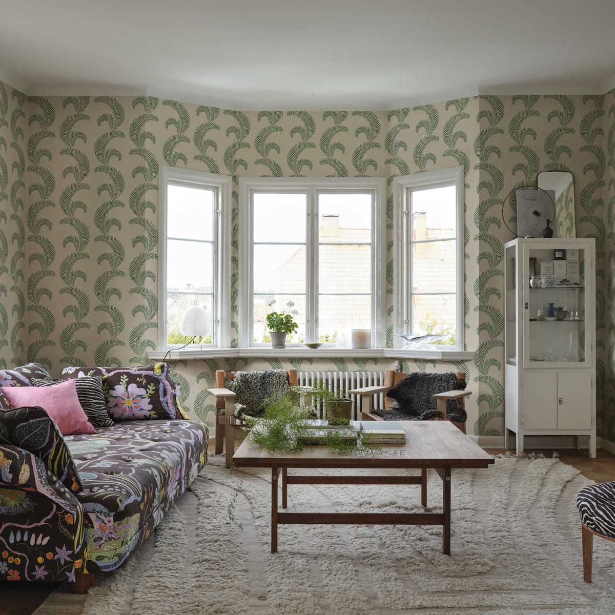 Jasmine Wallpaper - Garden Green - Sandberg - S10439 - Premier Wallcovering