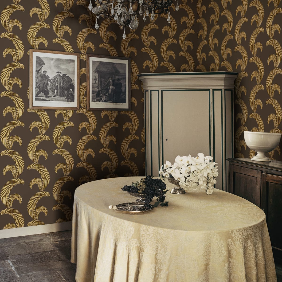 Jasmine Wallpaper - Charcoal - Sandberg - S10442 - Premier Wallcovering