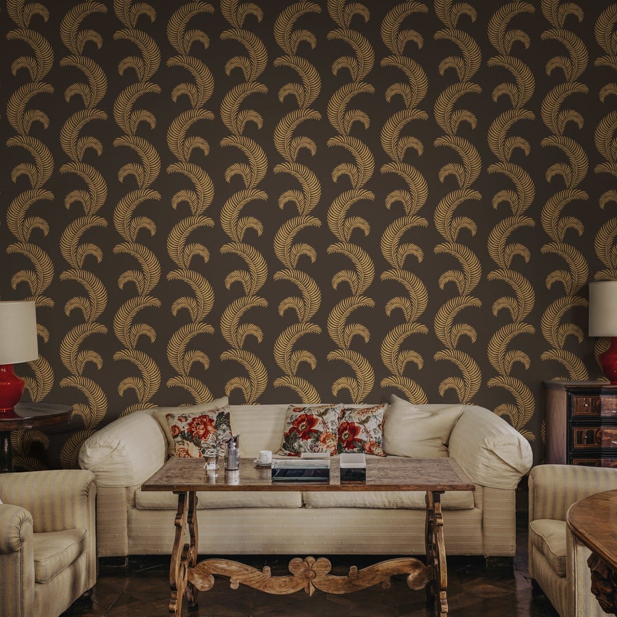 Jasmine Wallpaper - Charcoal - Sandberg - S10442 - Premier Wallcovering