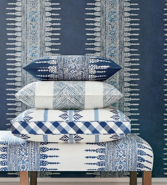 Javanese Stripe Wallpaper - Navy - AT15142 - Anna French - Premier Wallcovering