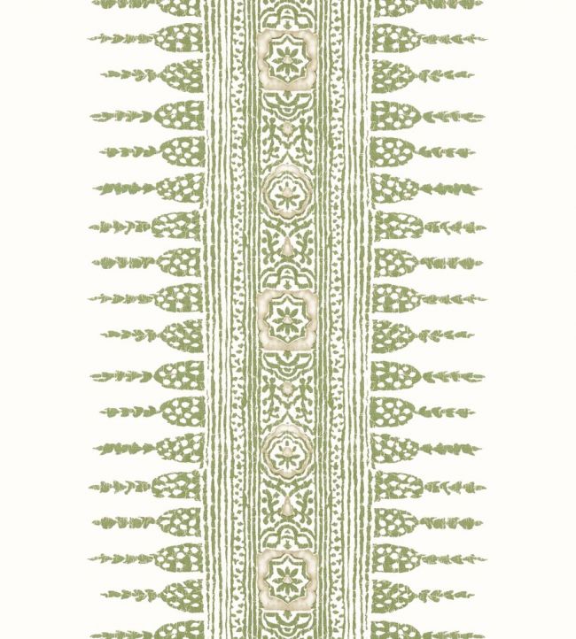 Javanese Stripe Wallpaper - Green and White - AT15136 - Anna French - Premier Wallcovering