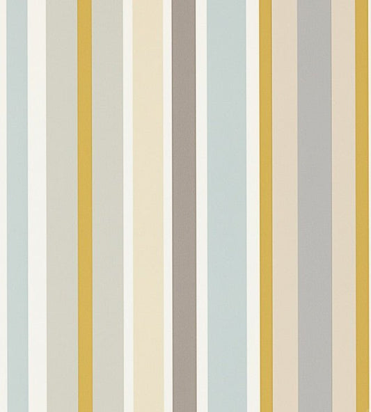 Jelly Tot Stripe Wallpaper - Slate / Biscuit / Maize - NSCK111262 - Scion - Premier Wallcovering