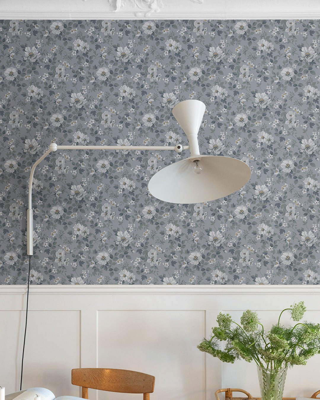 Johanna Wallpaper - Blue/Gray - Midbec - 92111 - Premier Wallcovering