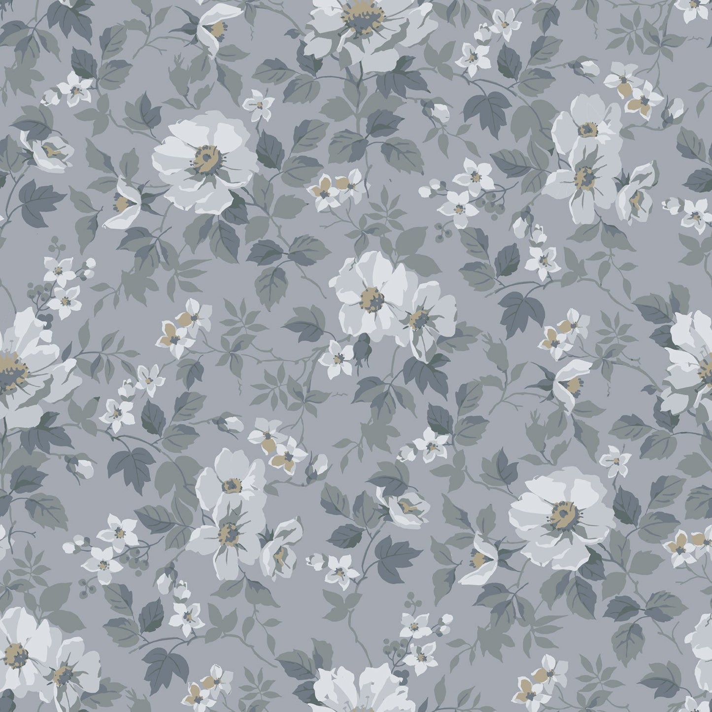 Johanna Wallpaper - Blue/Gray - Midbec - 92111 - Premier Wallcovering