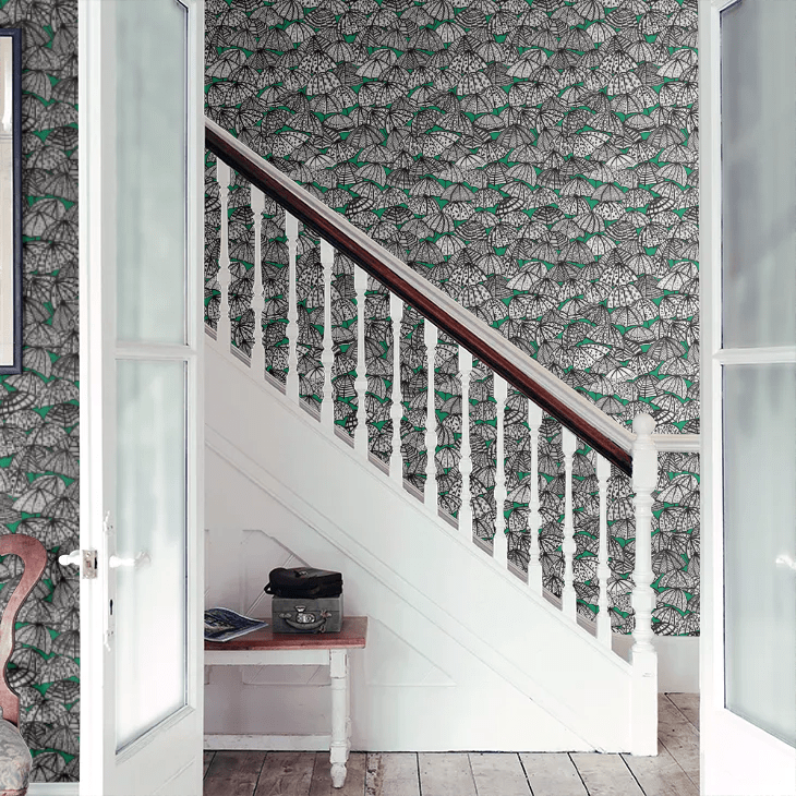 Jolly Brollies Wallpaper - Jade - Ohpopsi - CEP50114W - Premier Wallcovering