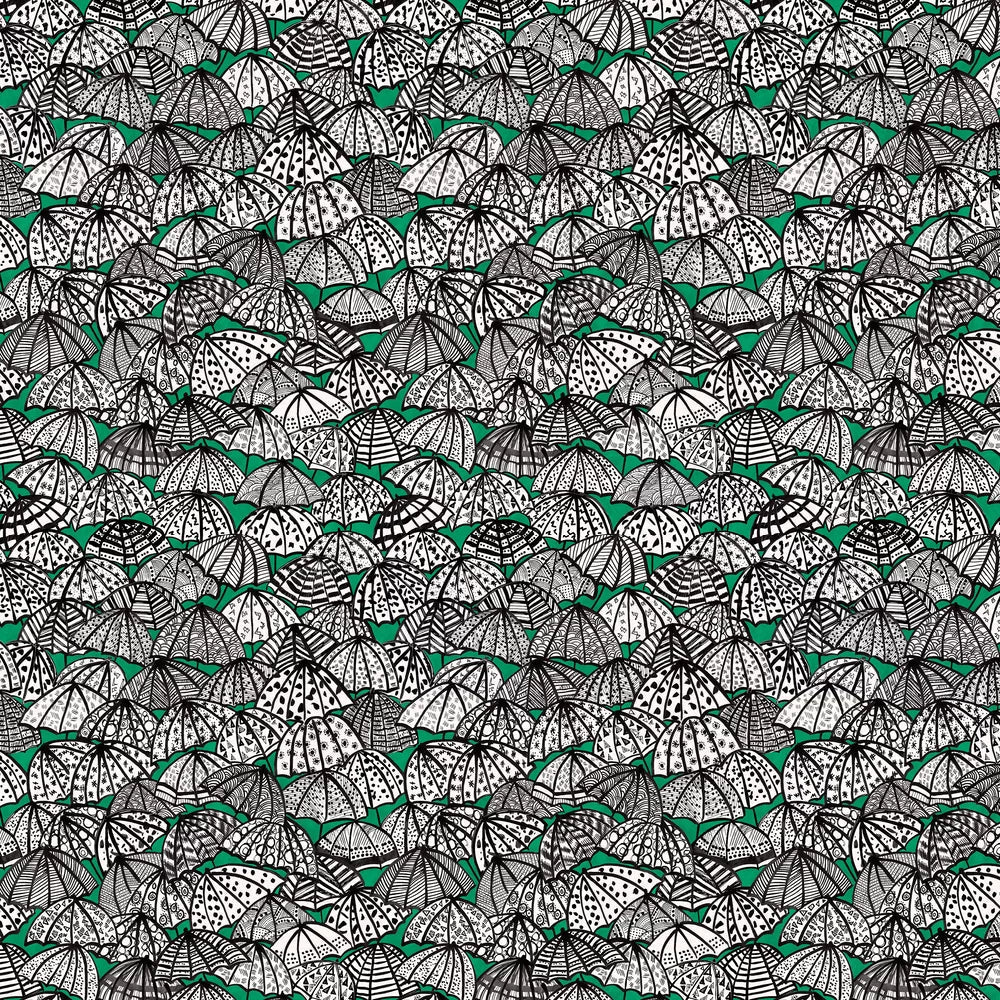 Jolly Brollies Wallpaper - Jade - Ohpopsi - CEP50114W - Premier Wallcovering