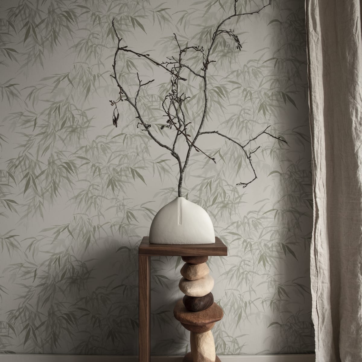 Jon Wallpaper - Olive Green - Sandberg - S10116 - Premier Wallcovering