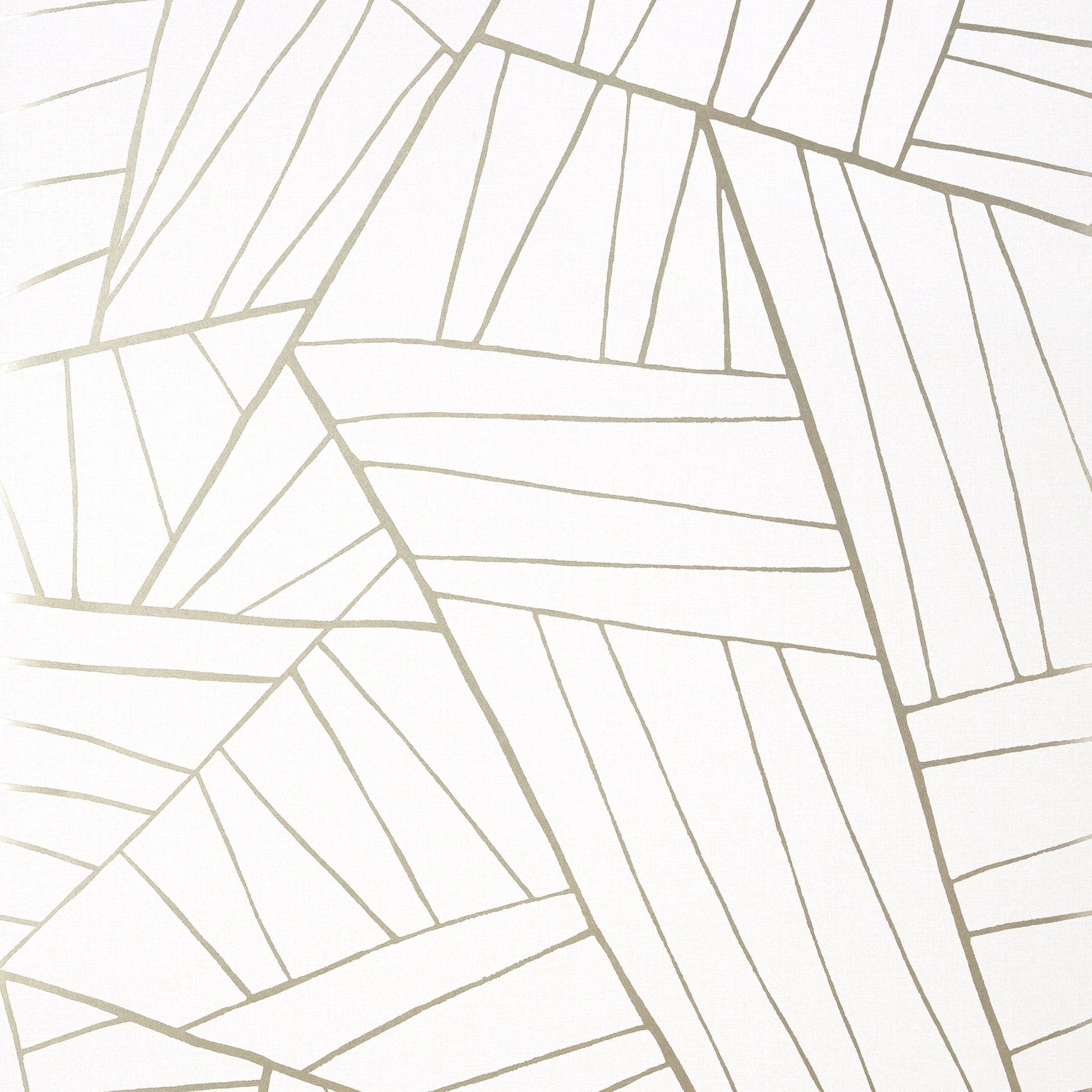 Jordan Wallpaper - Metallic Pewter on White - Thibaut - T10440 - Premier Wallcovering