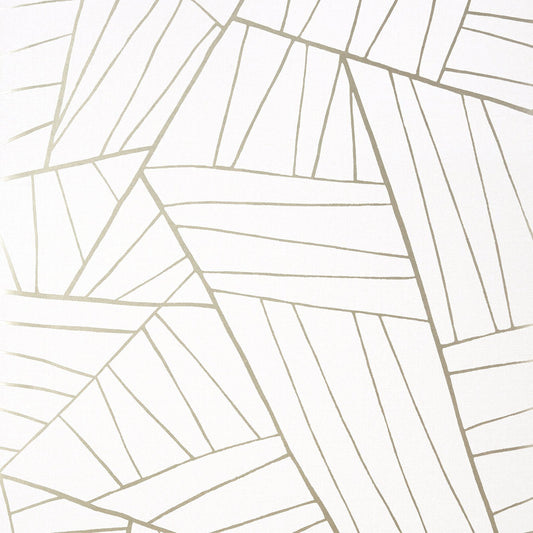 Jordan Wallpaper - Metallic Pewter on White - Thibaut - T10440 - Premier Wallcovering
