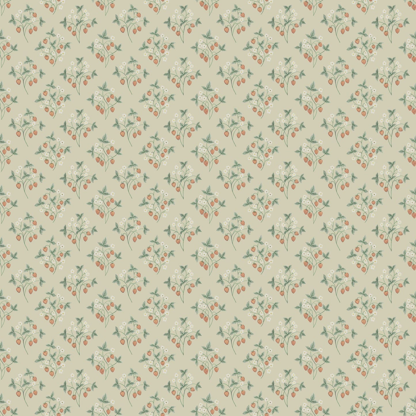 Jordgubbar Wallpaper - Beige - Midbec - 43124 - Premier Wallcovering