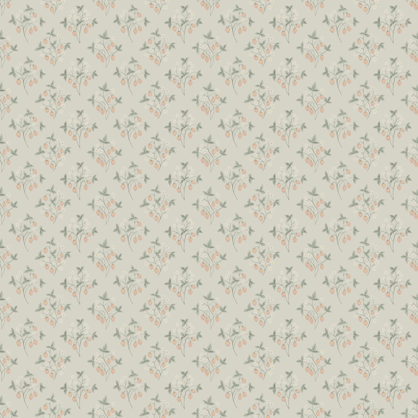 Jordgubbar Wallpaper - Gray - Midbec - 43122 - Premier Wallcovering