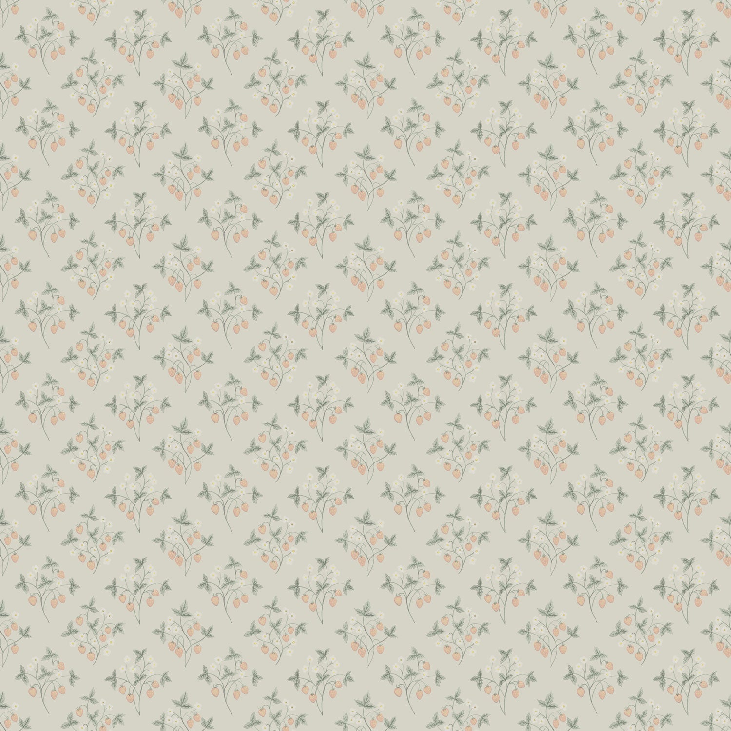 Jordgubbar Wallpaper - Gray - Midbec - 43122 - Premier Wallcovering