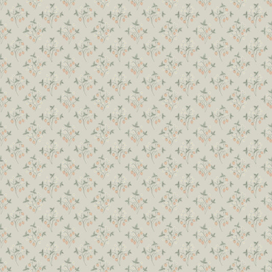 Jordgubbar Wallpaper - Gray - Midbec - 43122 - Premier Wallcovering