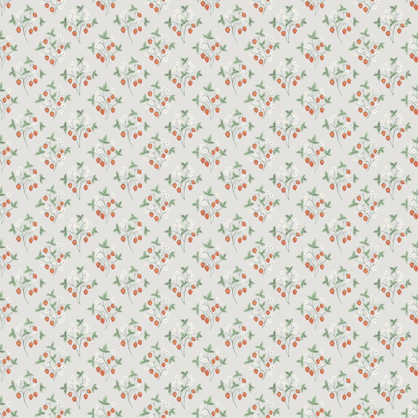 Jordgubbar Wallpaper - Greige - Midbec - 43123 - Premier Wallcovering
