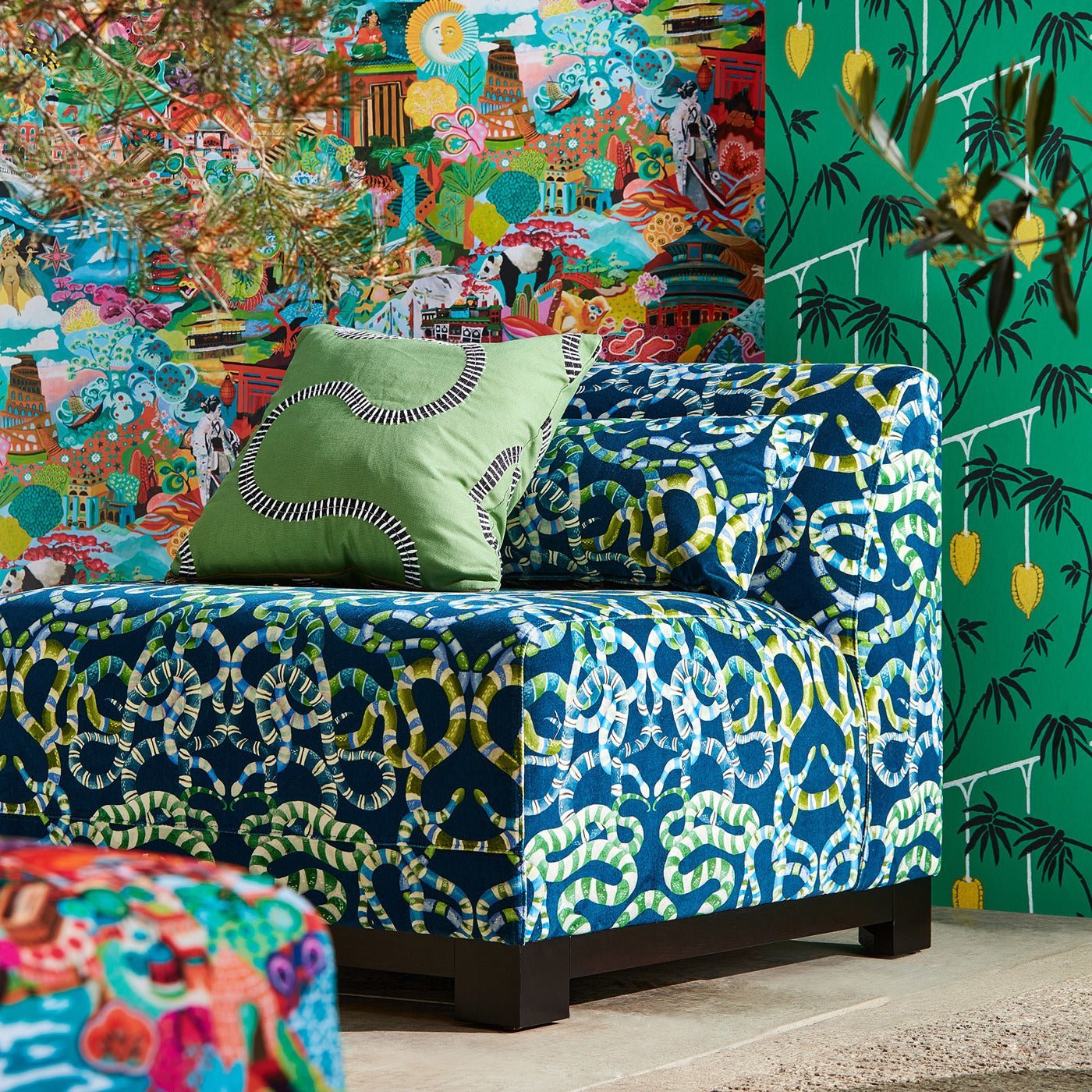 Journey of Discovery Wallpaper - Ionian/Harissa/Emerald - HQN3112919 - Harlequin - Premier Wallcovering