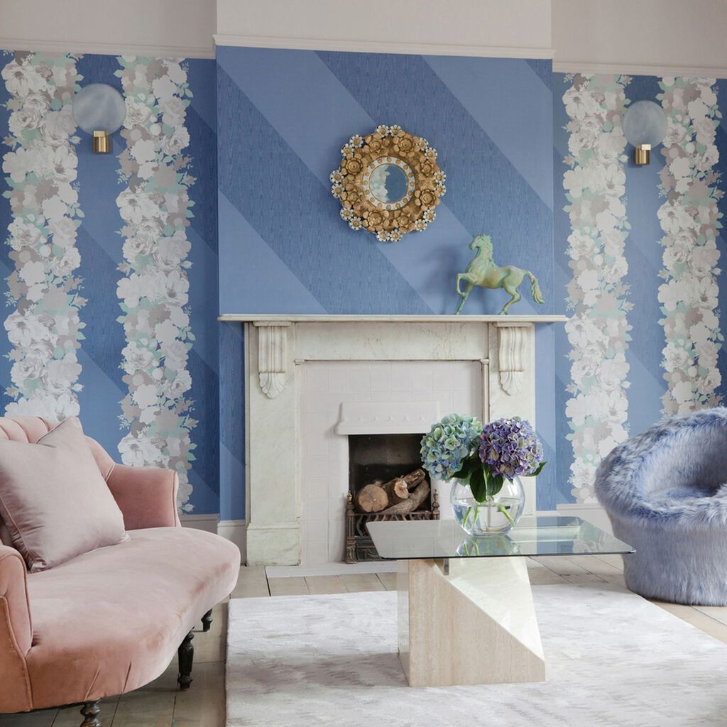 Joy Wallpaper - Blue - Graham & Brown - 102765 - Premier Wallcovering