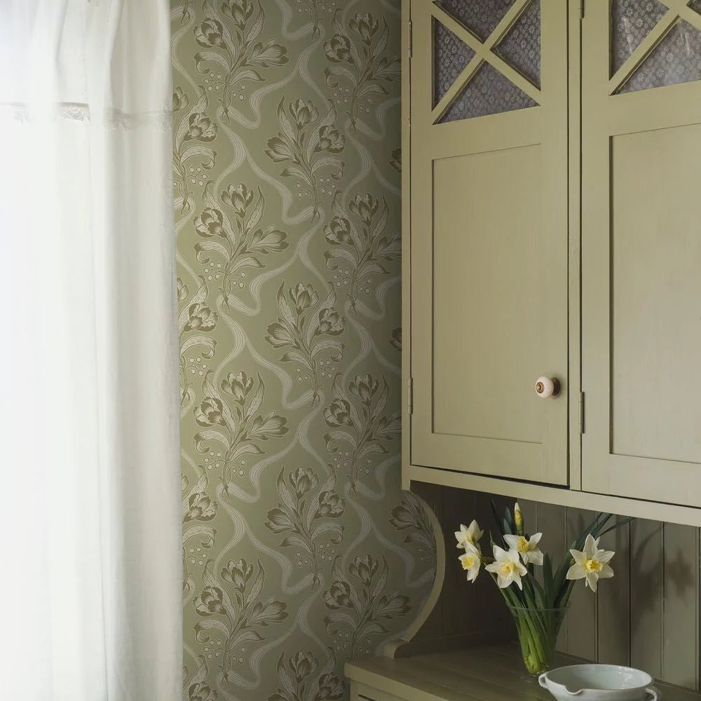 Jugendbukett Wallpaper - Sage - Boråstapeter - 8071 - Premier Wallcovering