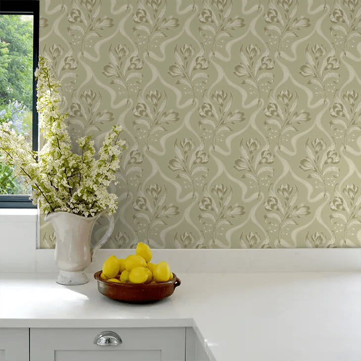 Jugendbukett Wallpaper - Sage - Boråstapeter - 8071 - Premier Wallcovering