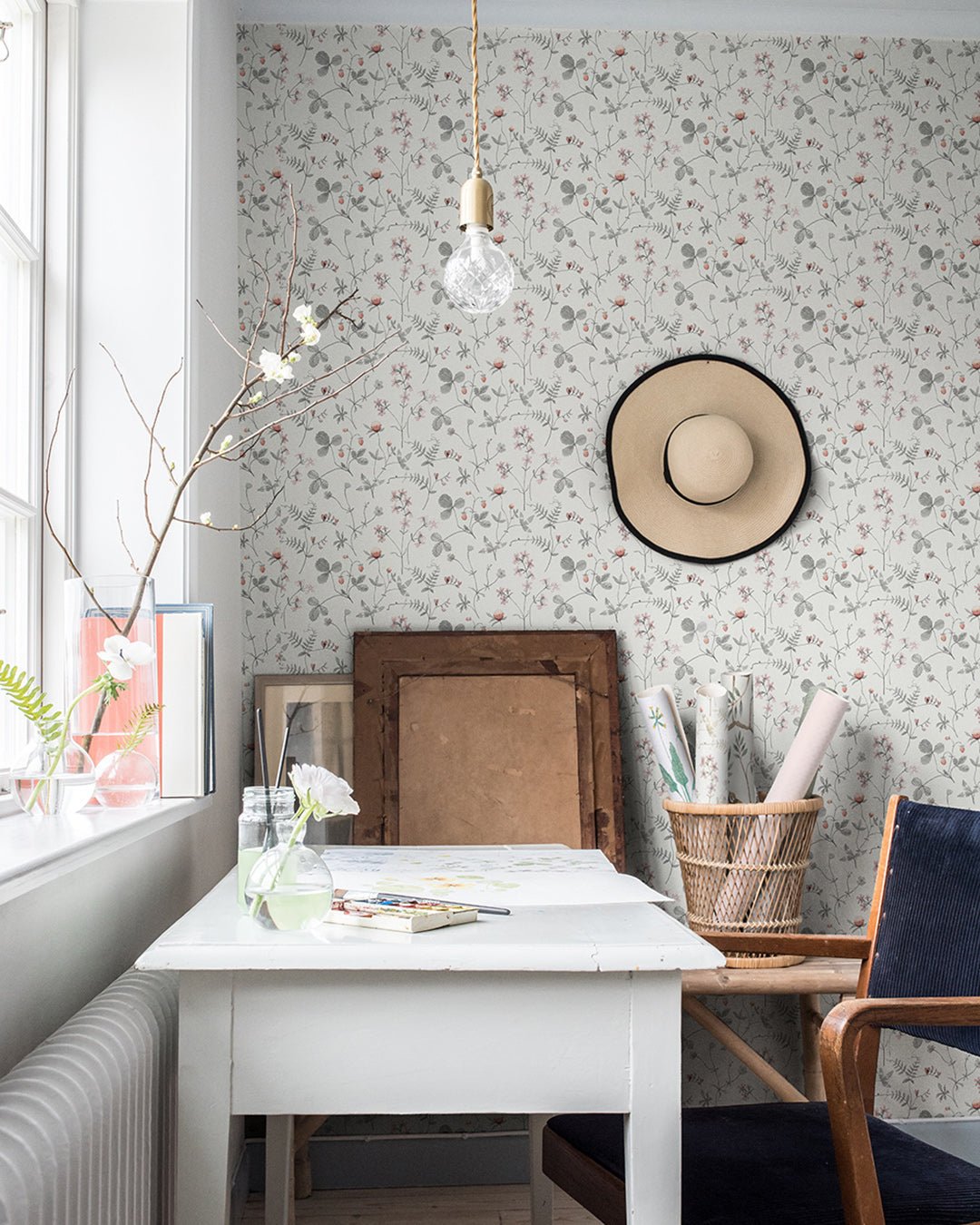 Julia Wallpaper - Pink & Gray - Midbec - 27009 - Premier Wallcovering