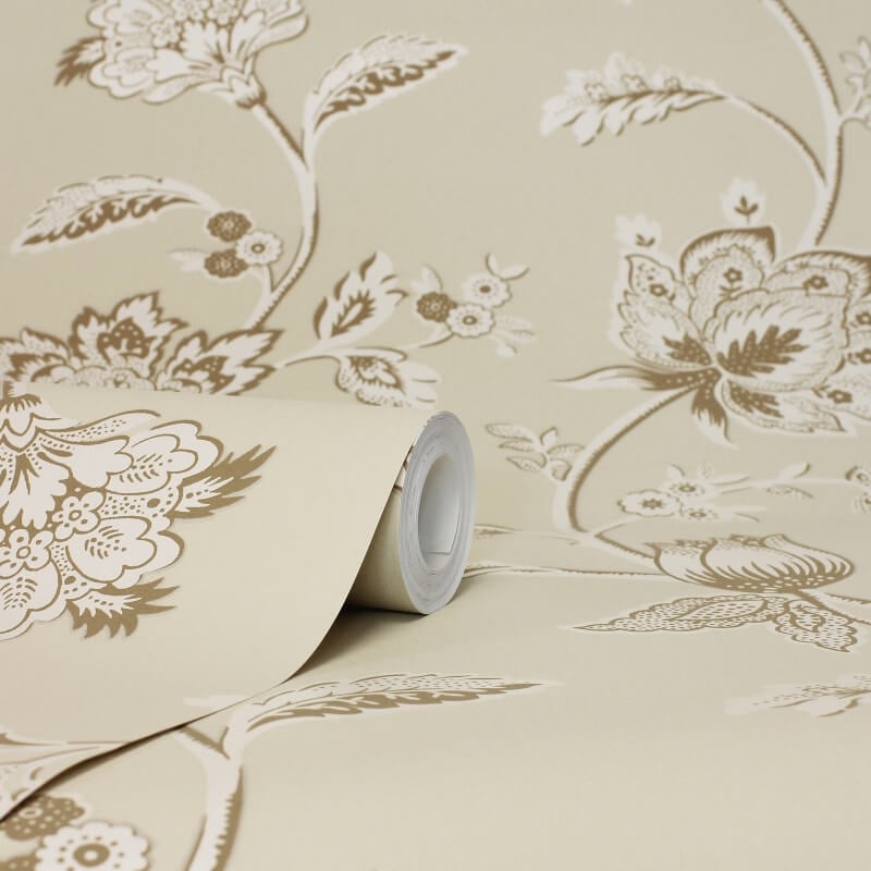 Juliette Floral Wallpaper - Natural - Fine Décor - FD43452 - Premier Wallcovering