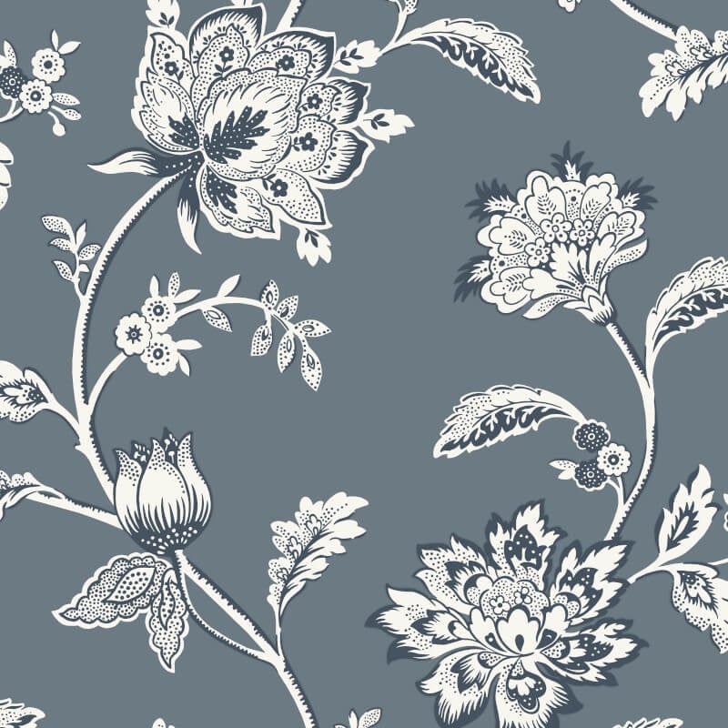 Juliette Floral Wallpaper - Blue - Fine Décor - FD43453 - Premier Wallcovering