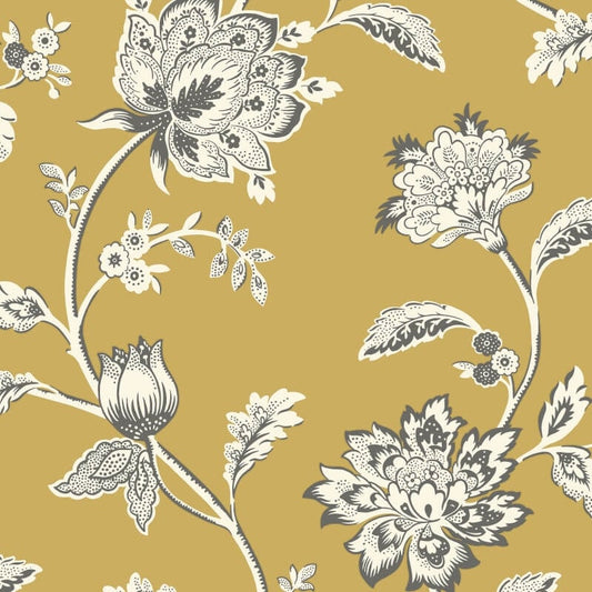 Juliette Floral Wallpaper - Ochre - Fine Décor - FD43450 - Premier Wallcovering