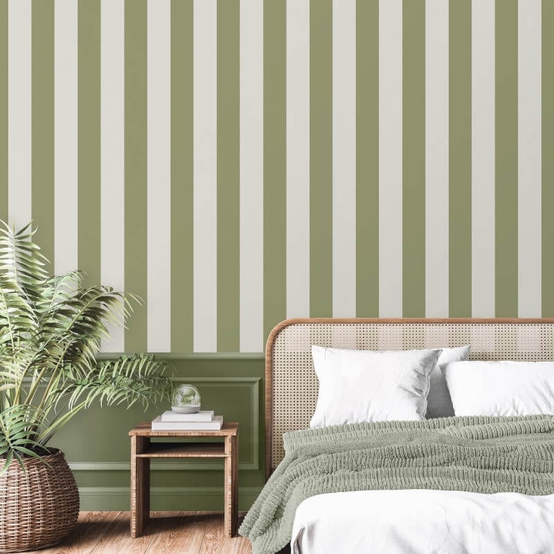 Juliette Stripe Wallpaper - Sage - Fine Décor - FD43459 - Premier Wallcovering