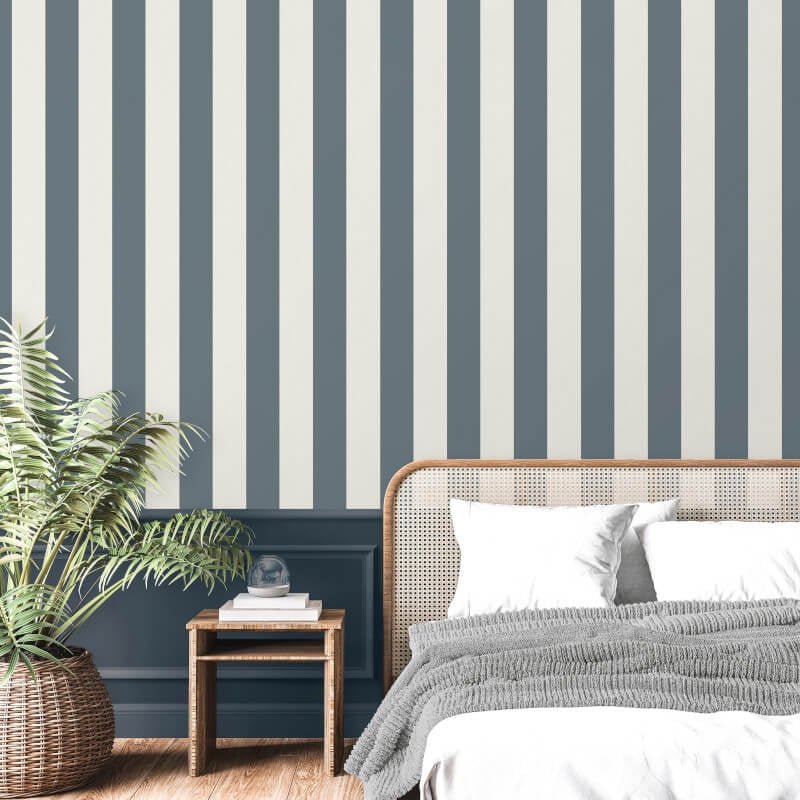 Juliette Stripe Wallpaper - Blue - Fine Décor - FD43458 - Premier Wallcovering