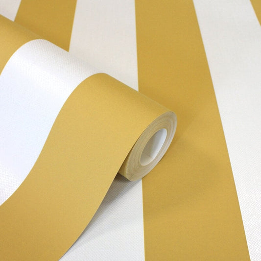 Juliette Stripe Wallpaper - Ochre - Fine Décor - FD43455 - Premier Wallcovering