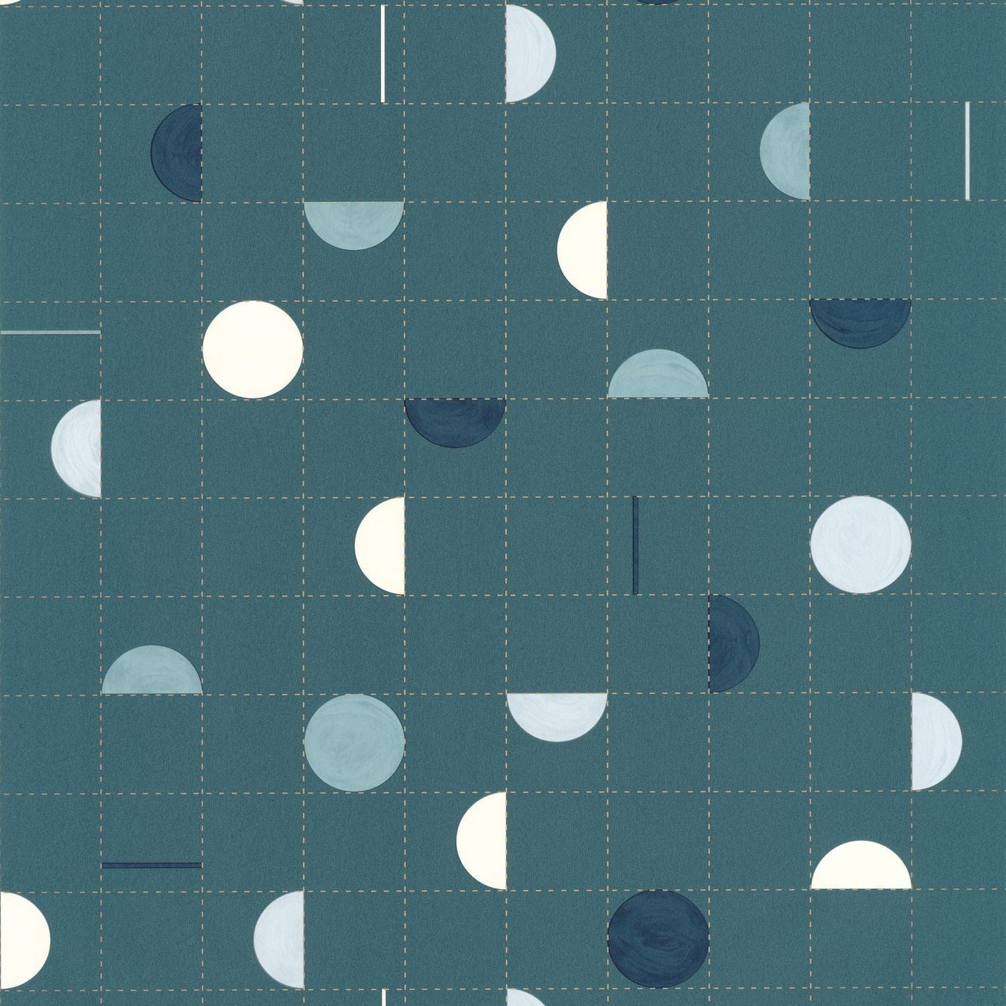 Jump Around Wallpaper - Bleu Canard - Caselio - 102866029 - Premier Wallcovering