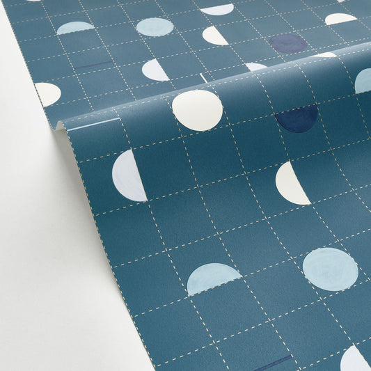 Jump Around Wallpaper - Bleu Canard - Caselio - 102866029 - Premier Wallcovering