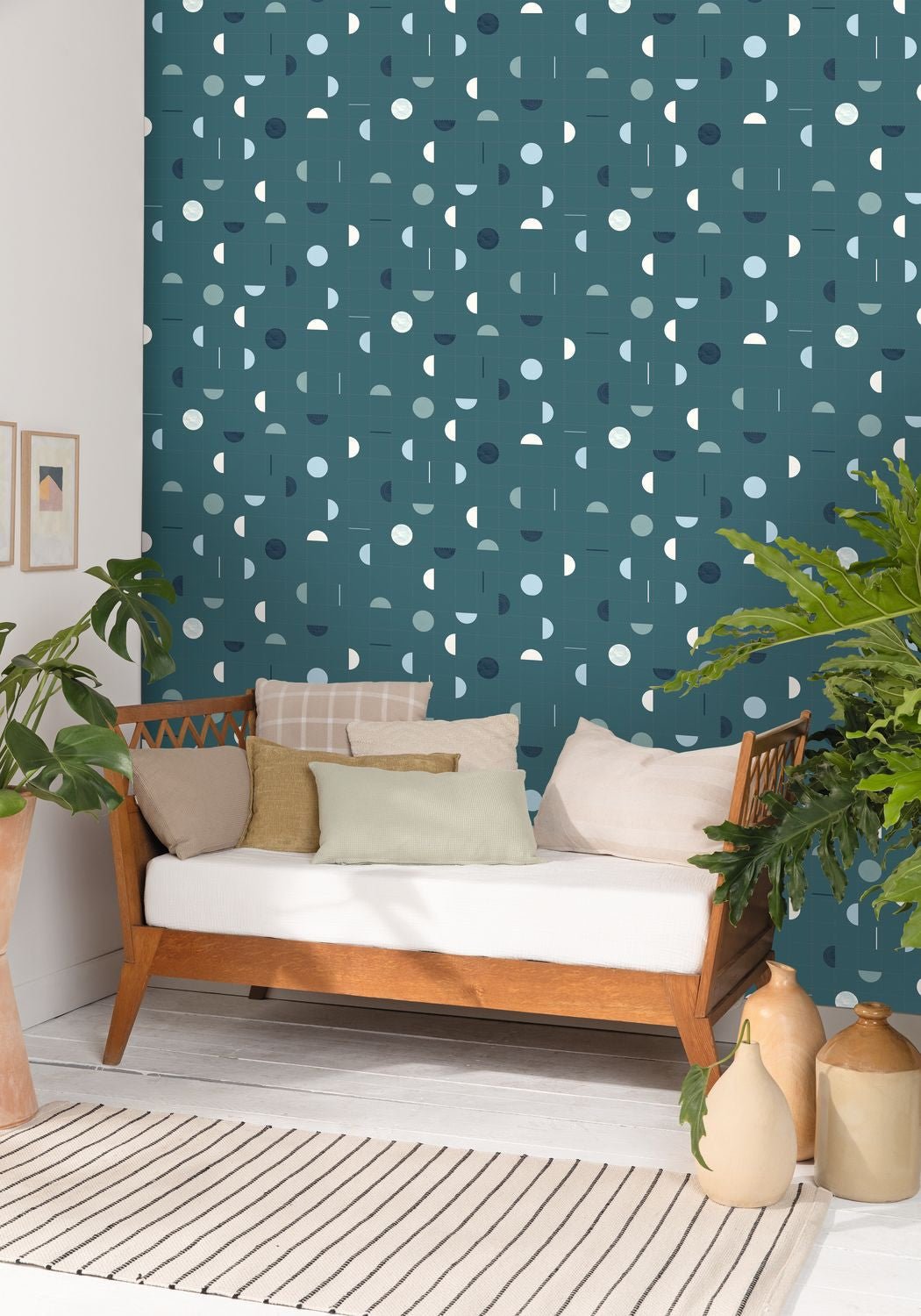 Jump Around Wallpaper - Bleu Canard - Caselio - 102866029 - Premier Wallcovering