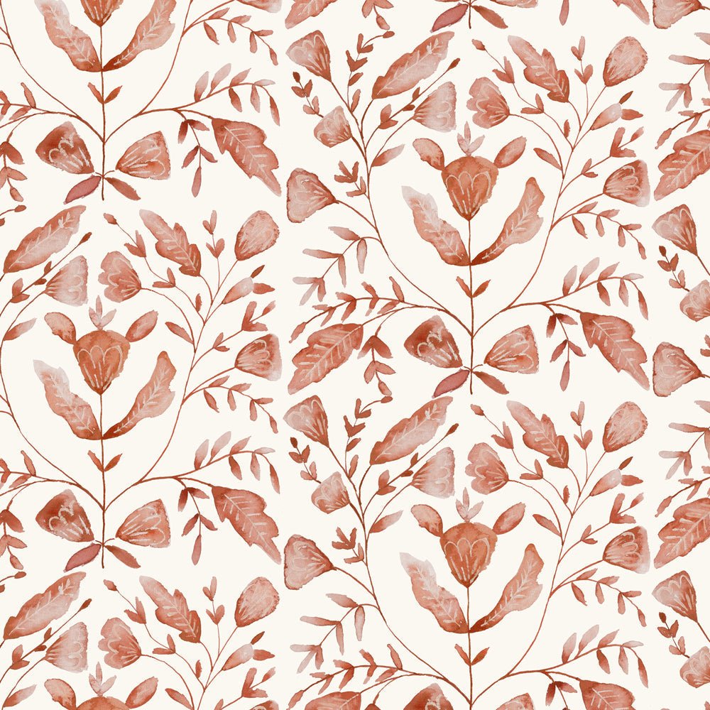 Juna Wallpaper - Terracotta - Voyage Maison - JUNA/WPO/TER - Premier Wallcovering