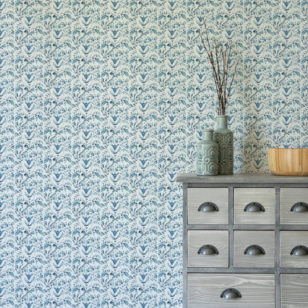 Juna Wallpaper - Denim - Voyage Maison - JUNA/WPO/DEN - Premier Wallcovering
