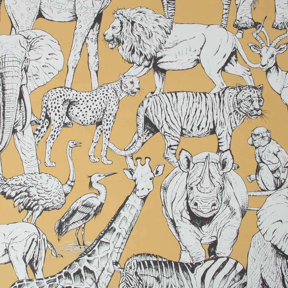 Jungle Animals Wallpaper - Jaune - Superfresco Easy - 107691 - Premier Wallcovering