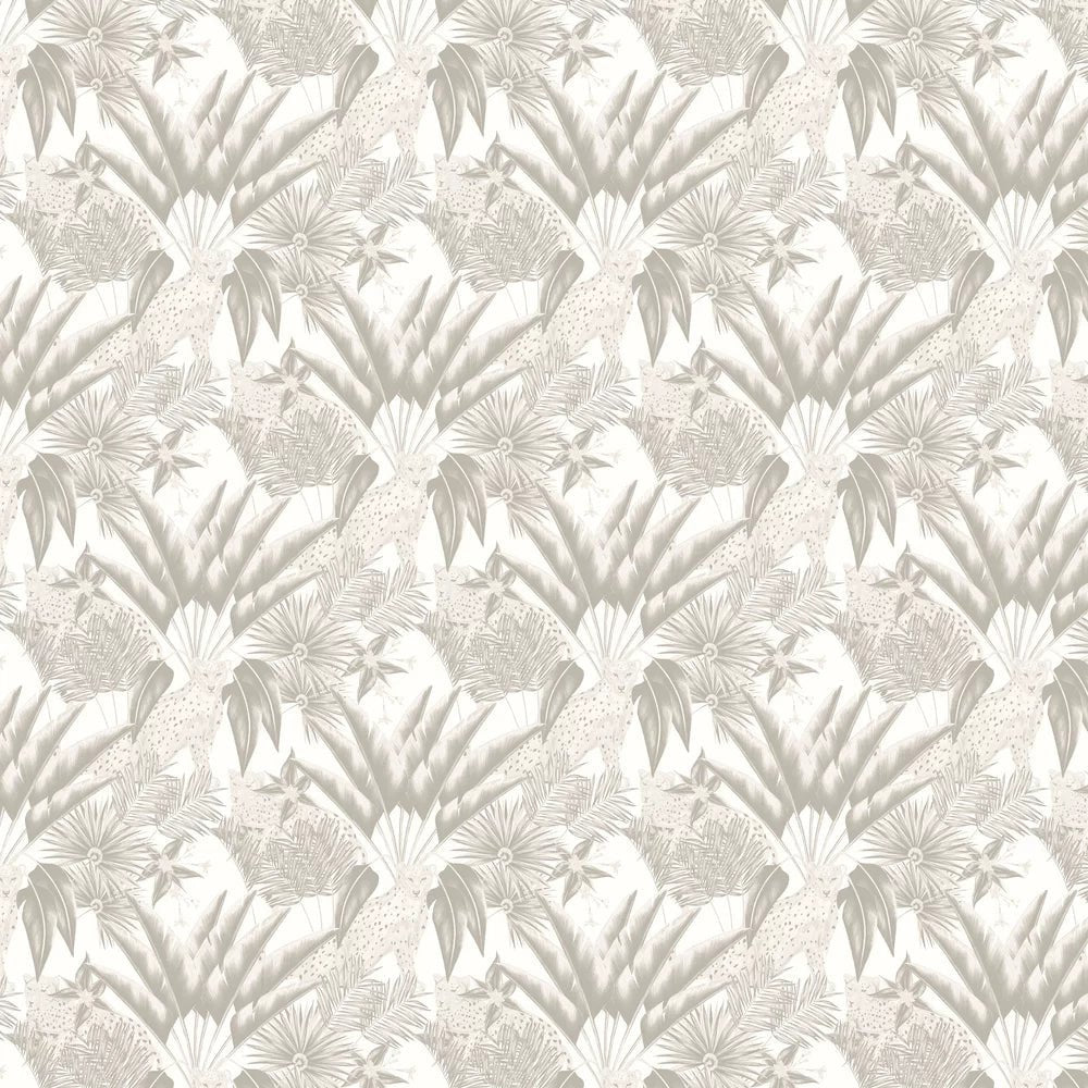 Jungle Cheetah Wallpaper - Silver - Ohpopsi - LBK50116W - Premier Wallcovering