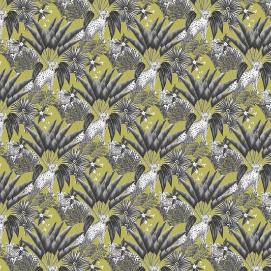Jungle Cheetah Wallpaper - Sable & Lime - Ohpopsi - WLD53105W - Premier Wallcovering