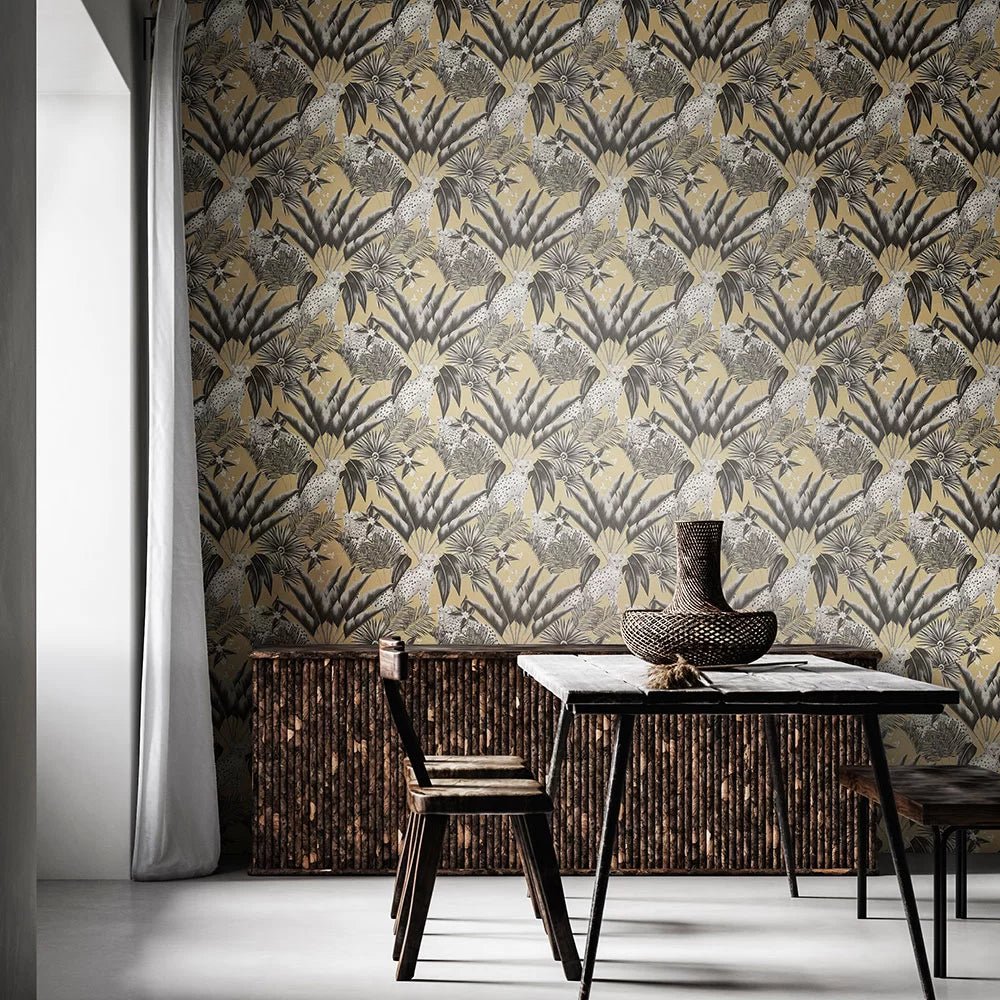 Jungle Cheetah Wallpaper - Toffee - Ohpopsi - LBK50126W - Premier Wallcovering