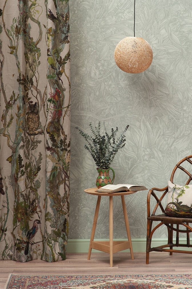 Jungle Tangle Superwide Wallpaper - Dusted Sage - Timorous Beasties - SWP/JGTL/DWN/04 - Premier Wallcovering