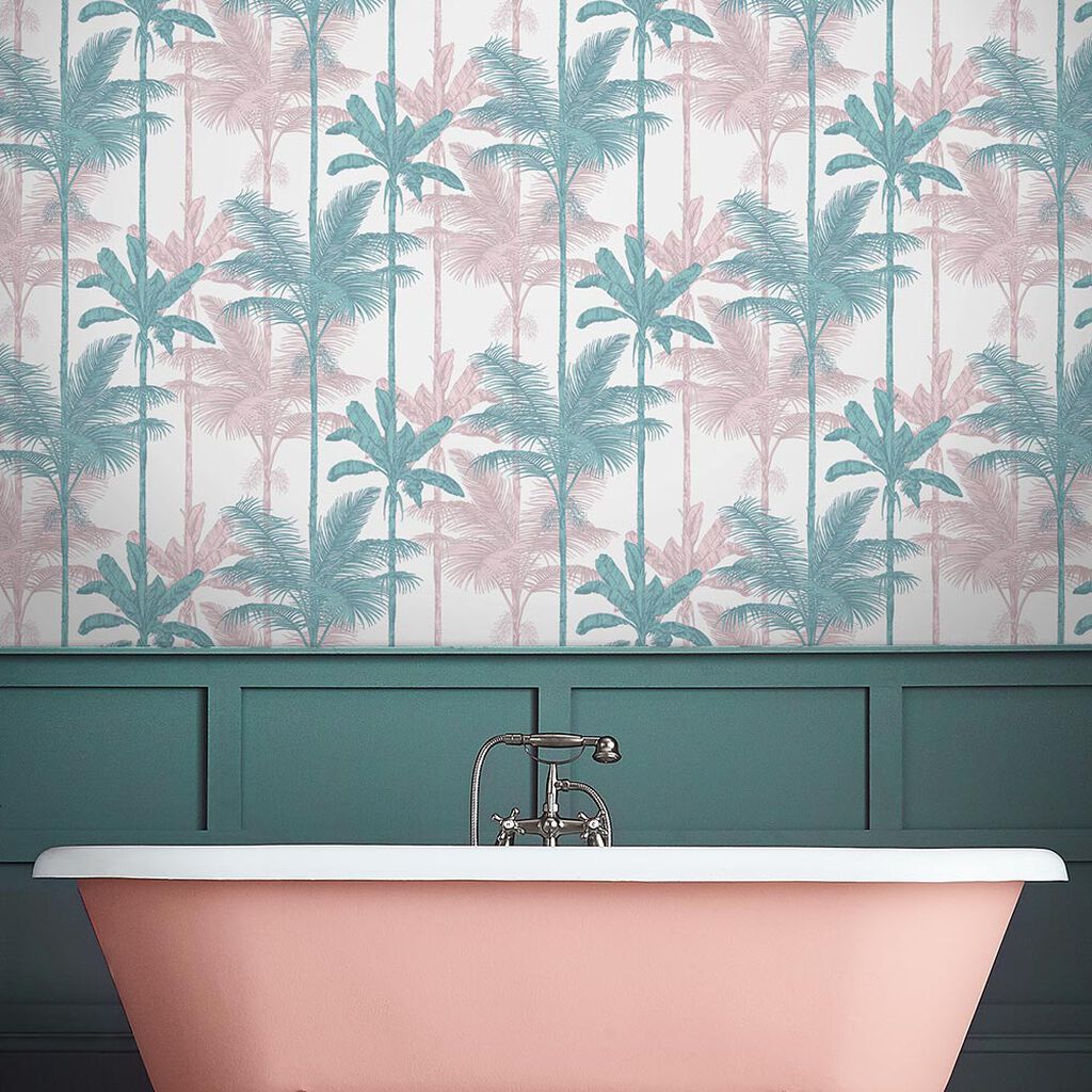 Jungle Wallpaper - Blush Green - Graham & Brown - 105915 - Premier Wallcovering