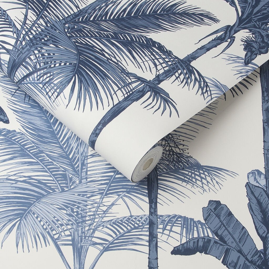 Jungle Wallpaper - Cobalt - Graham & Brown - 105914 - Premier Wallcovering