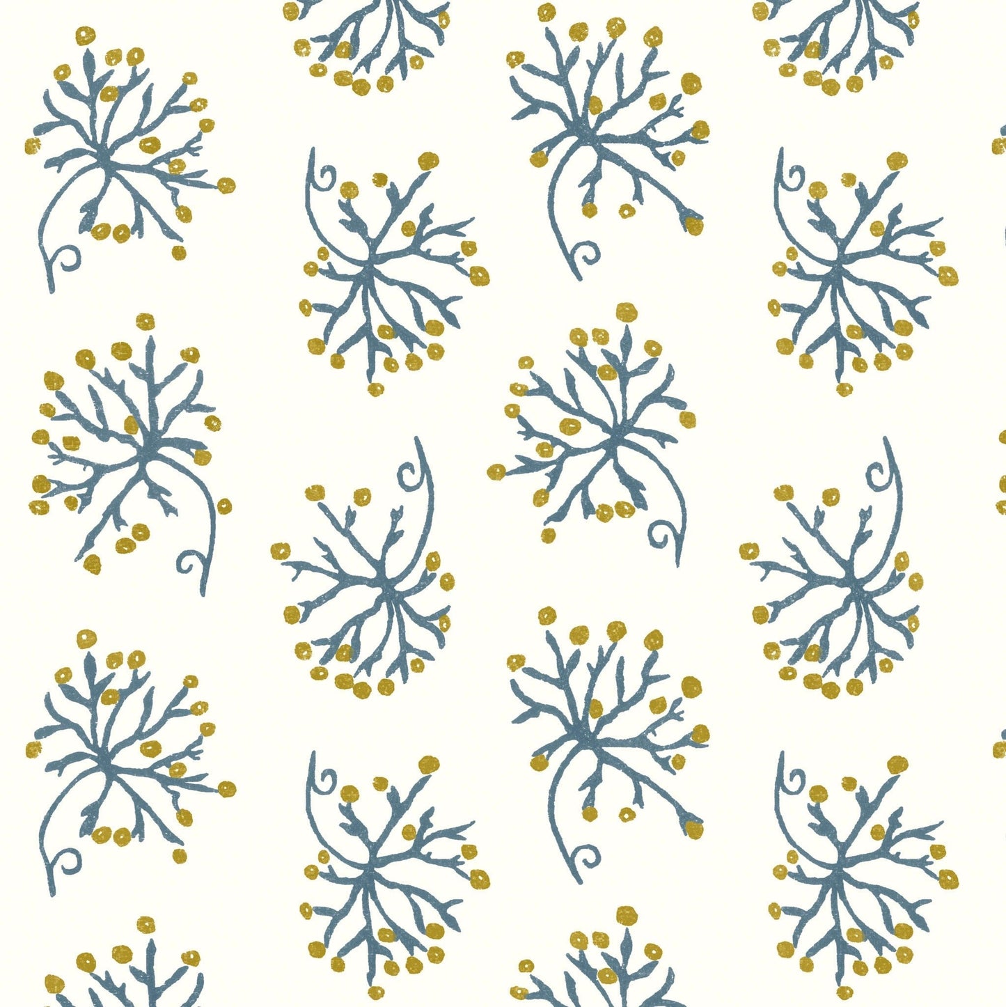 Juniper Wallpaper - Blue/Yellow - Penny Morrison - JUNIPER-BY - Premier Wallcovering