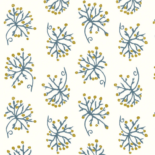 Juniper Wallpaper - Blue/Yellow - Penny Morrison - JUNIPER-BY - Premier Wallcovering