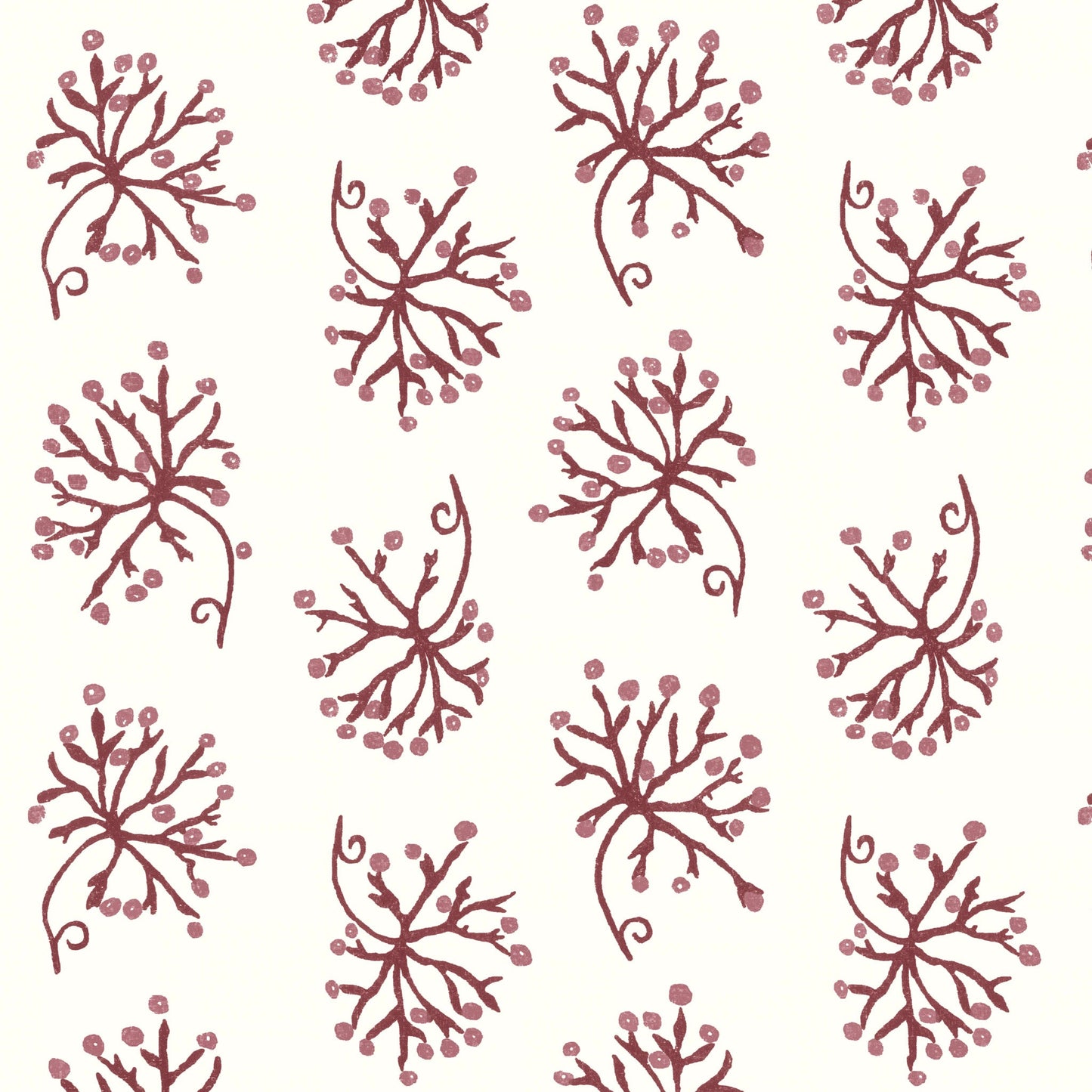 Juniper Wallpaper - Raspberry/Red - Penny Morrison - JUNIPER-RR - Premier Wallcovering