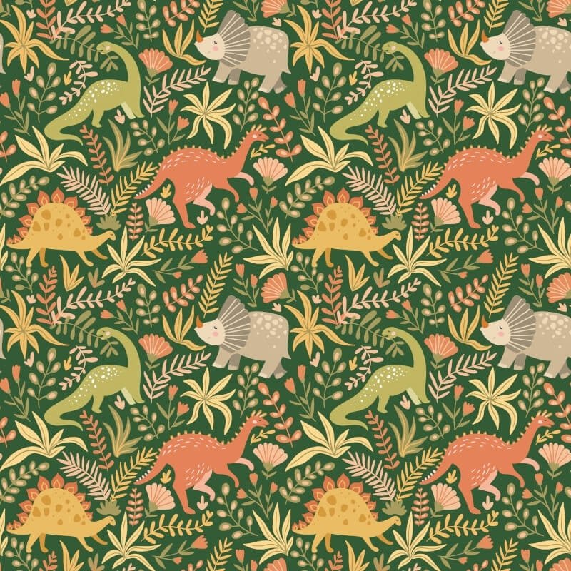 Jurassic Party Wallpaper - Olive Jungle - Hoopla Walls - HWA1309W - Premier Wallcovering