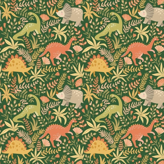 Jurassic Party Wallpaper - Olive Jungle - Hoopla Walls - HWA1309W - Premier Wallcovering